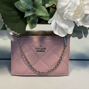 Kate Spade Pink Quilted Coin Purse with Chain